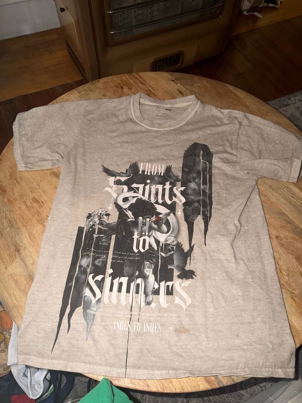Fashion Nova Men From Saints to Sinners Graphic T-Shirt
